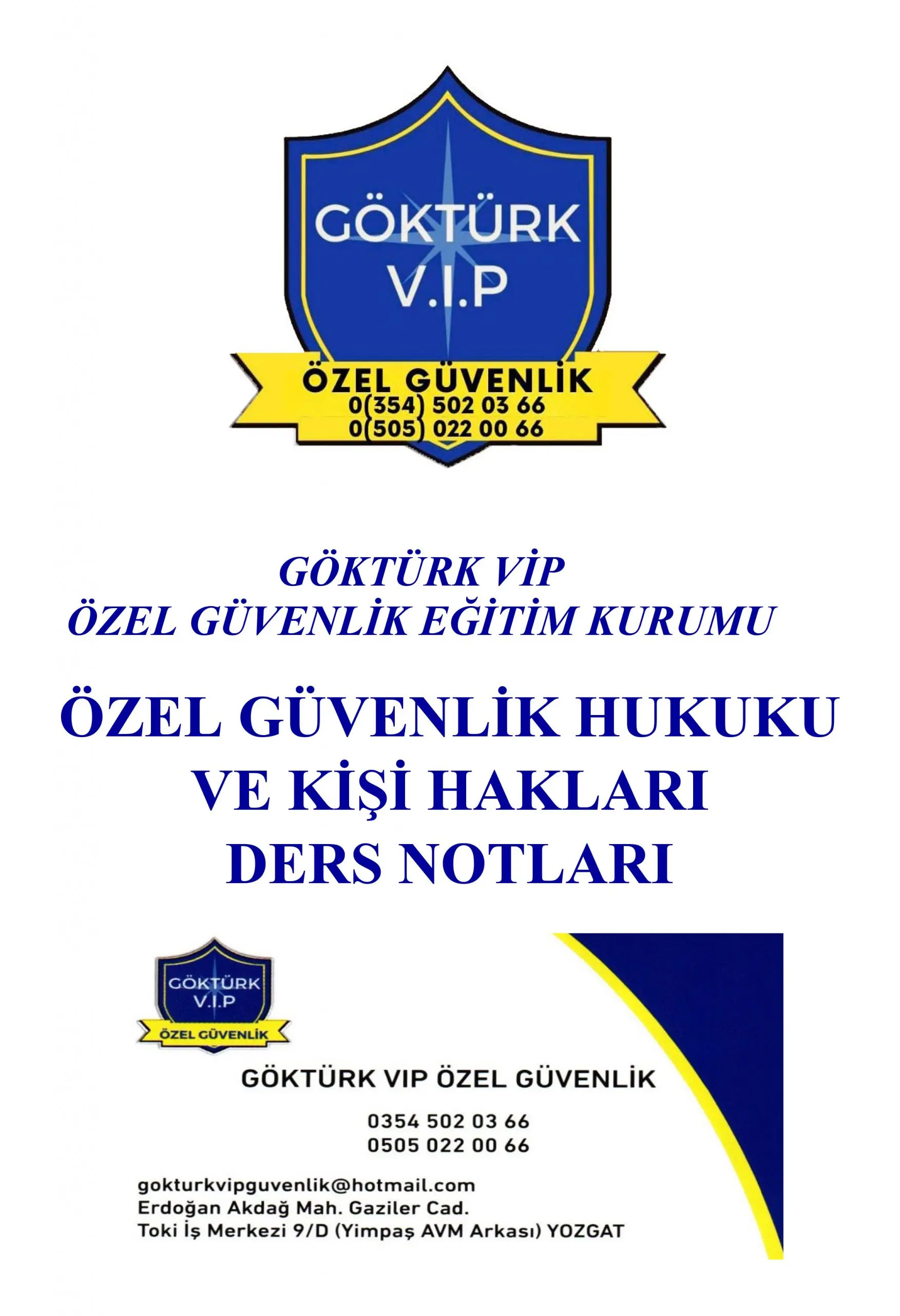 Ders Notu - Özel Güvenlik Hukuku ve Kişi Hakları