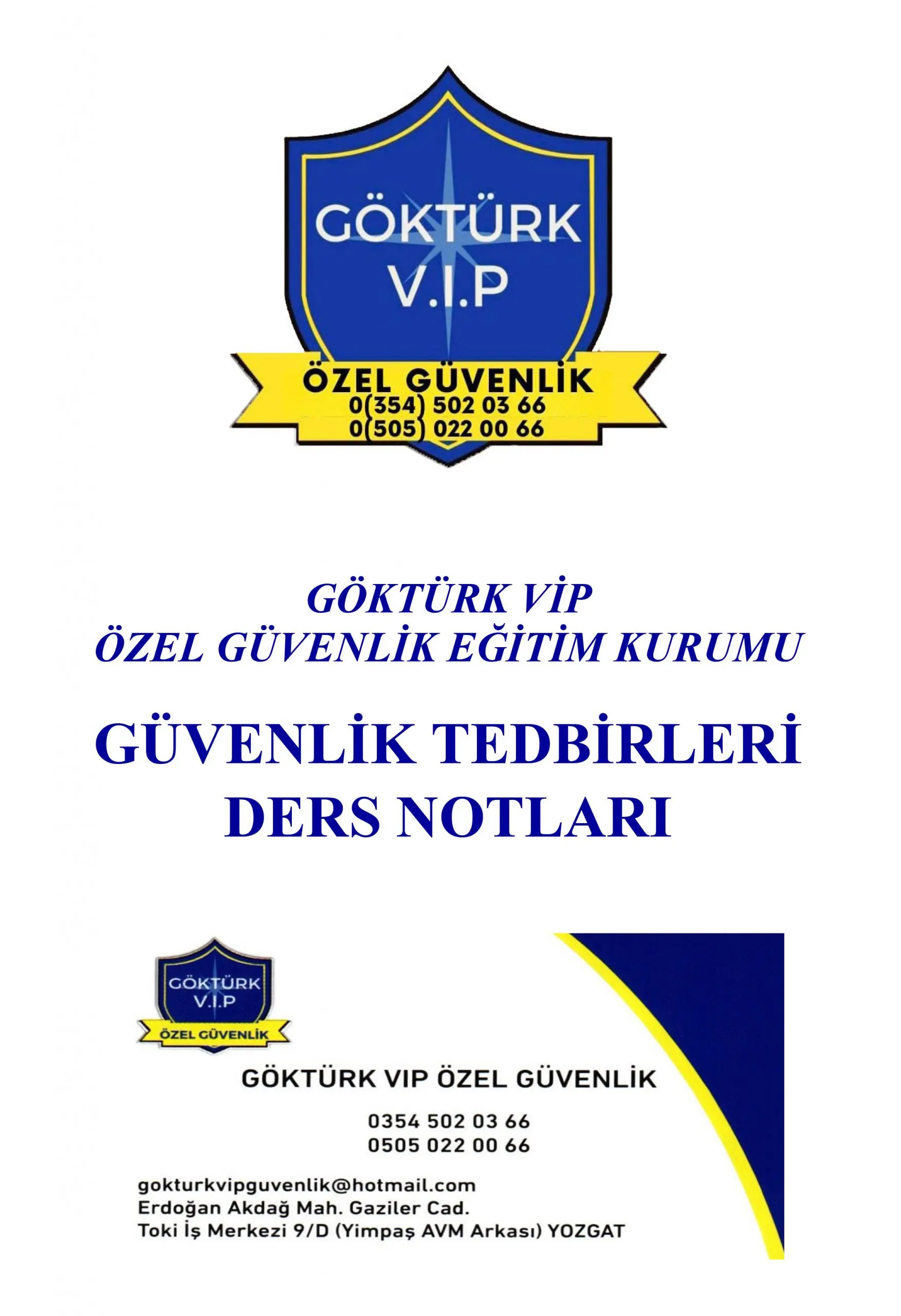 Ders Notu - Güvenlik Tedbirleri