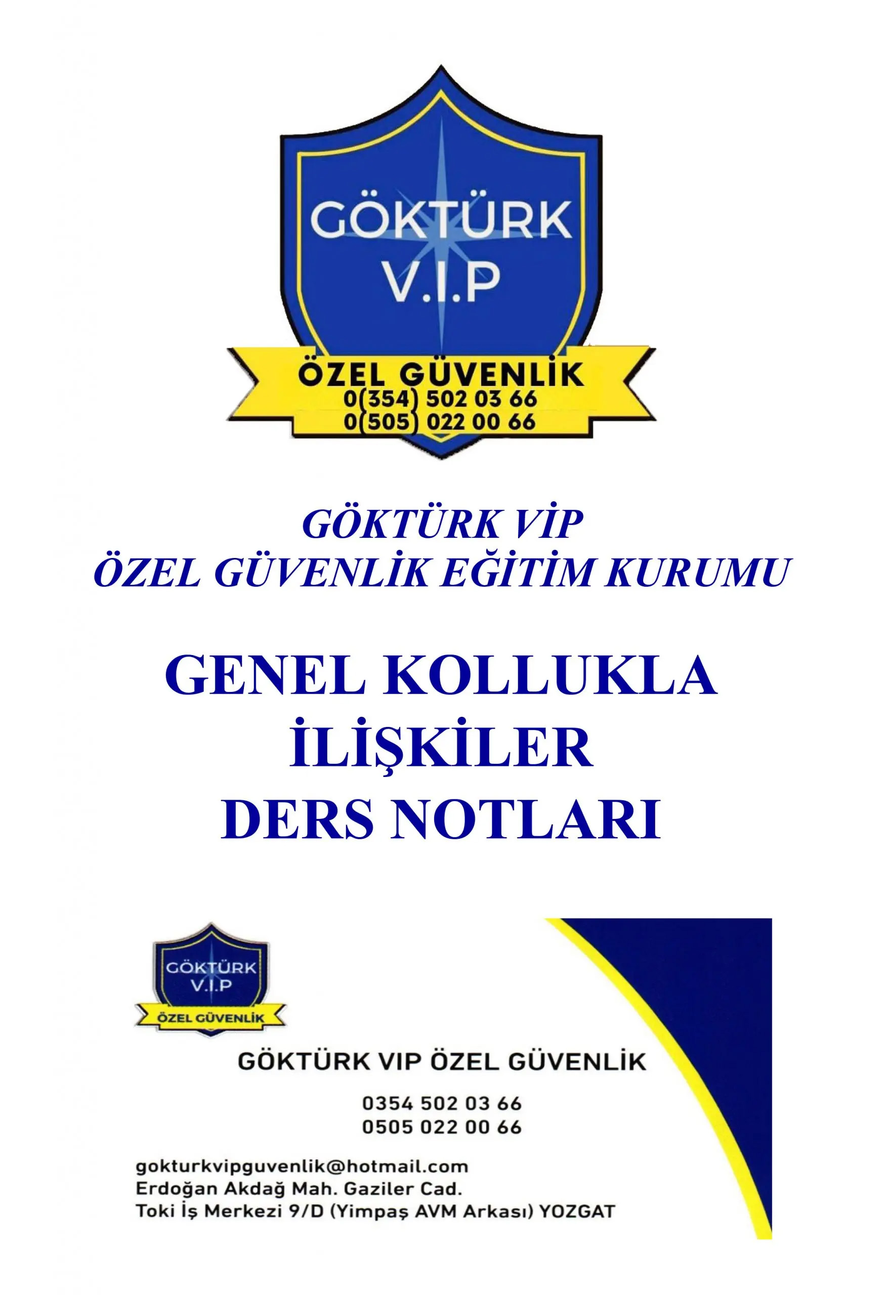 Ders Notu - Genel Kollukla İlişkiler